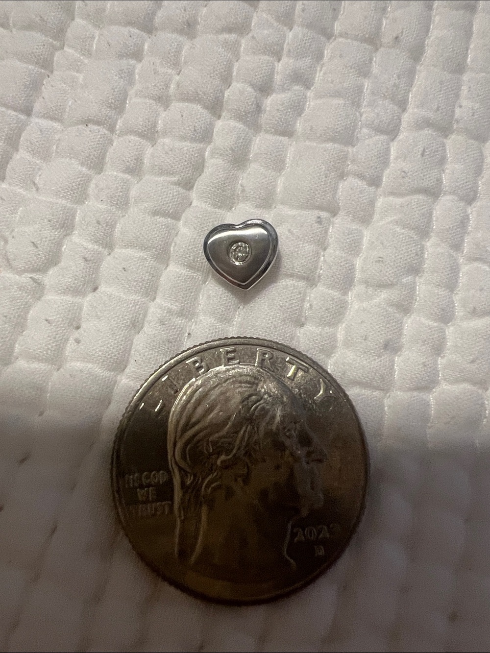 14k gold and genuine diamond Heart-Shaped Charm